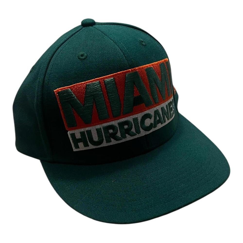 Miami Hurricanes Hat Cap Snap Back Green Adidas College Football Size L/XL 2019